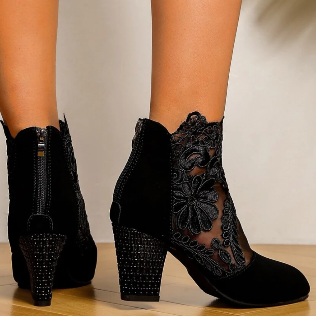 EOS | Bestickte High-Heel-Stiefel - Trendy Footwear