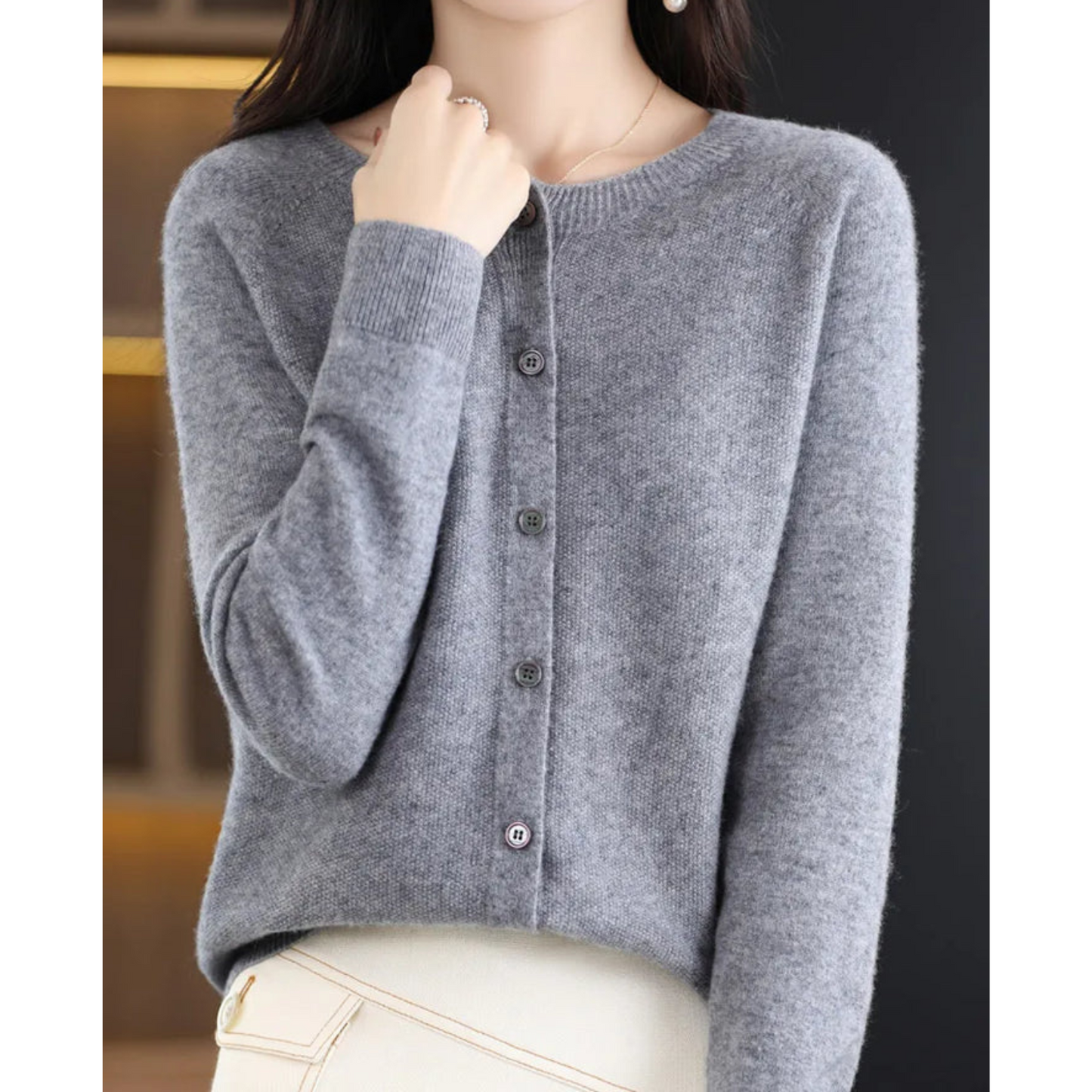EOS Damen Rundhals Cardigan Pullover