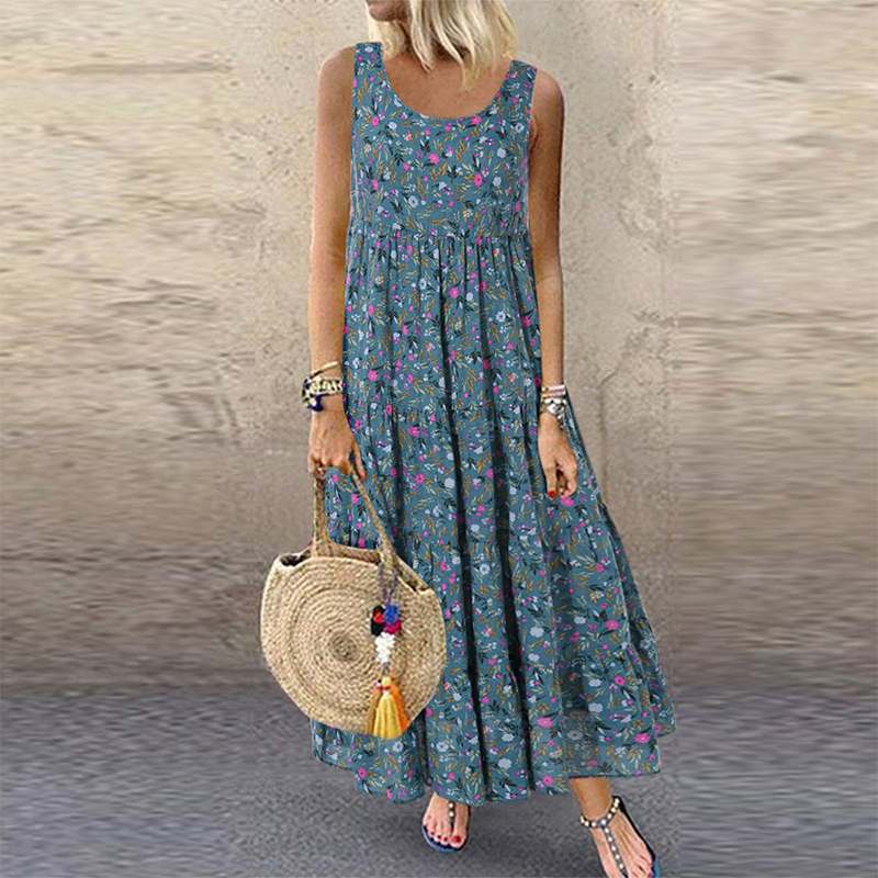 EOS | Luftiges bedrucktes ärmelloses florales Sommerkleid