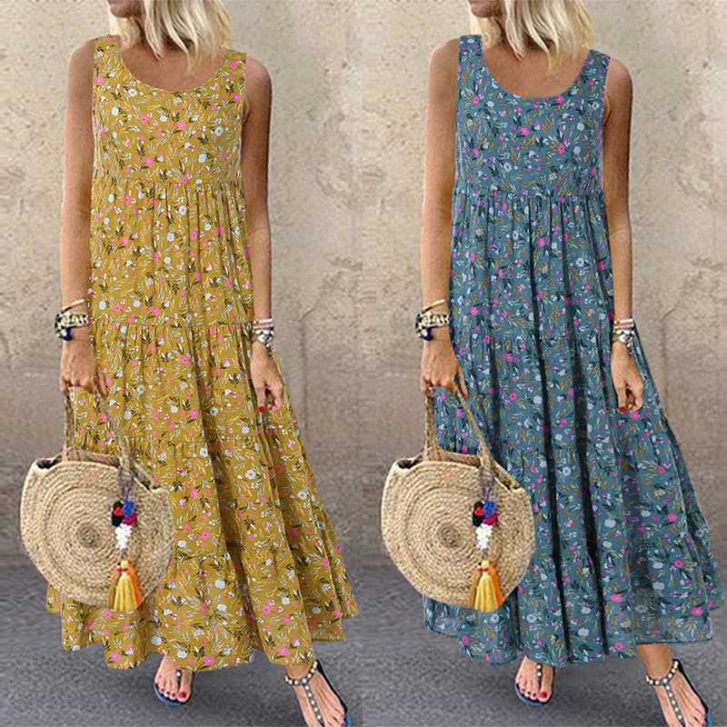 EOS | Luftiges bedrucktes ärmelloses florales Sommerkleid