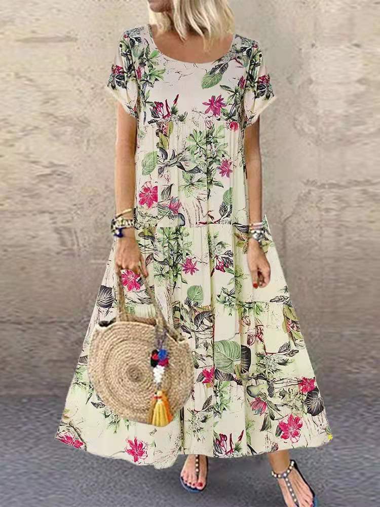 EOS | Luftiges bedrucktes ärmelloses florales Sommerkleid