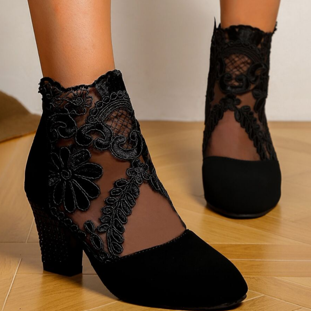 EOS | Bestickte High-Heel-Stiefel - Trendy Footwear
