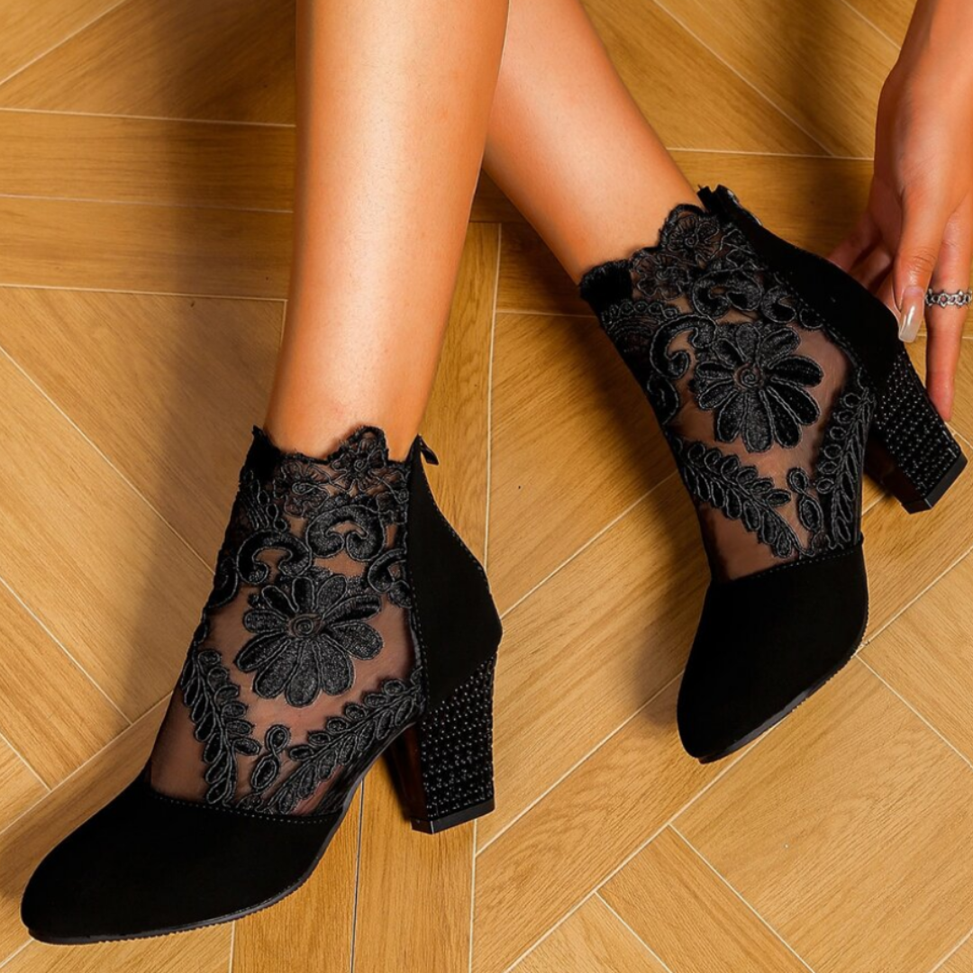 EOS | Bestickte High-Heel-Stiefel - Trendy Footwear