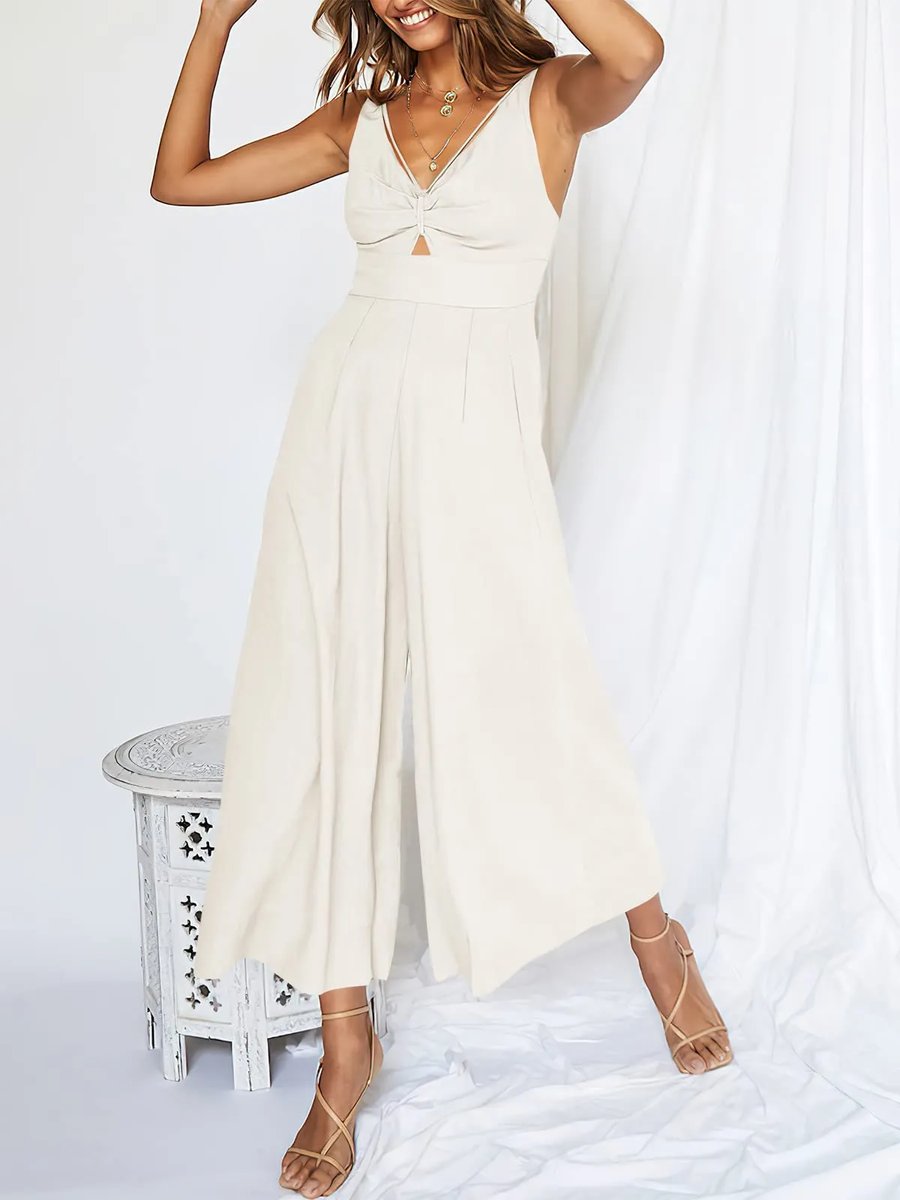 EOS | V-Ausschnitt Hochtaillierter Jumpsuit