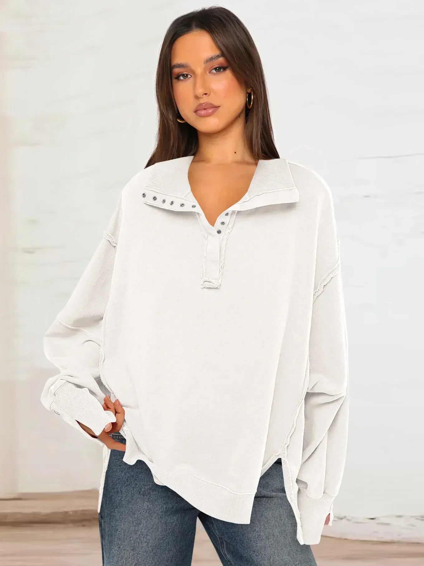 EOS - Lässiges Sweatshirt Mit Knöpfen Und Lampenärmeln