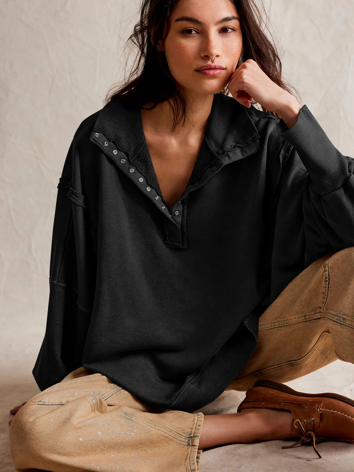 EOS - Lässiges Sweatshirt Mit Knöpfen Und Lampenärmeln