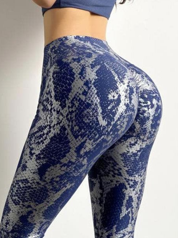 EOS | Damen Leggings mit hoher Taille und bronziertem Schlangenhautmuster