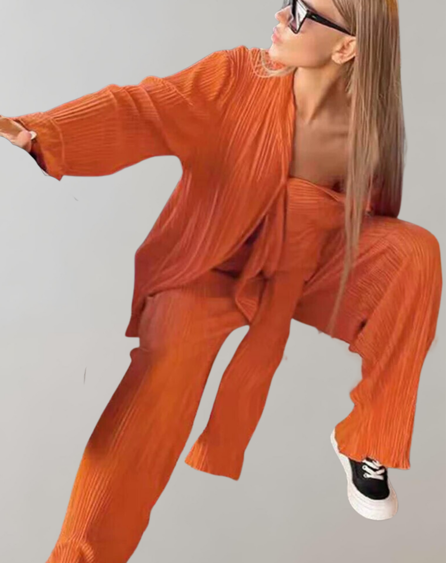EOS | Women's plissierte 2 Stück Hosen Set