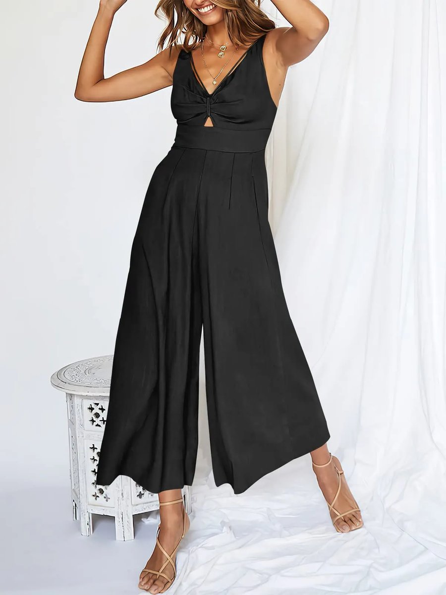 EOS | V-Ausschnitt Hochtaillierter Jumpsuit