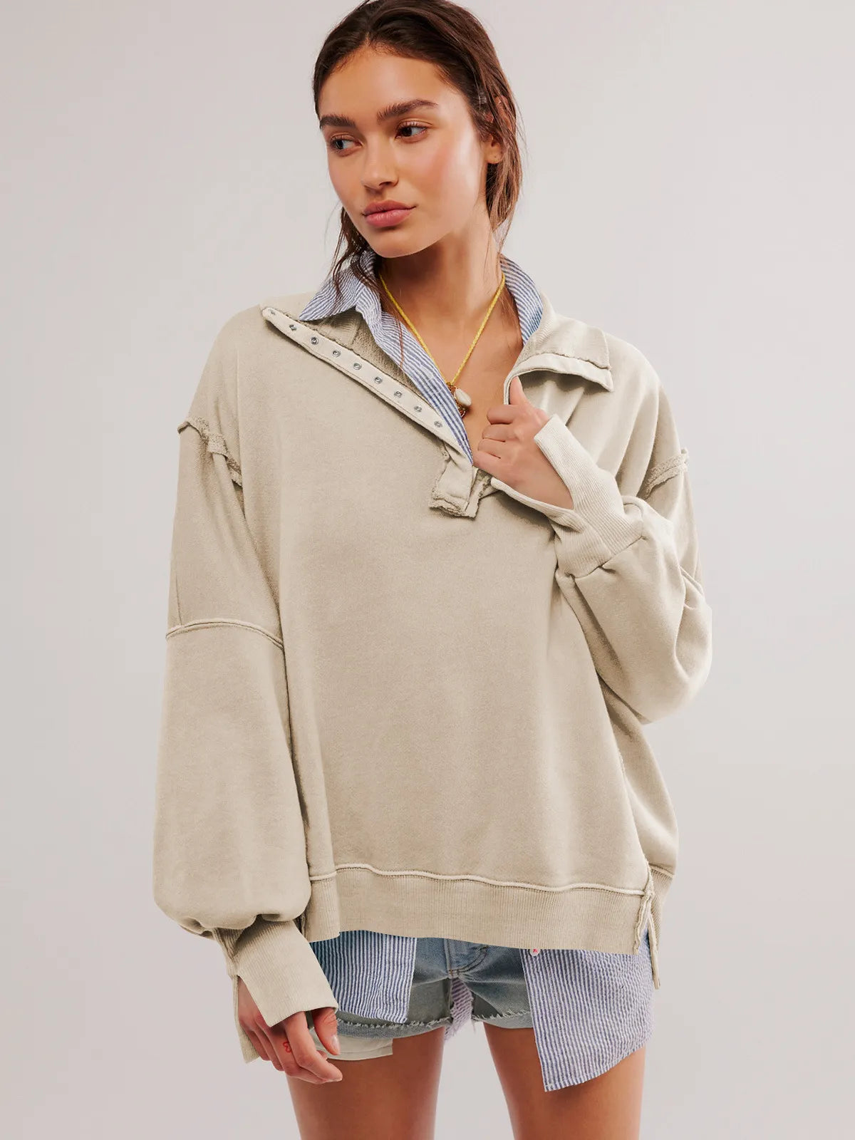 EOS - Lässiges Sweatshirt Mit Knöpfen Und Lampenärmeln