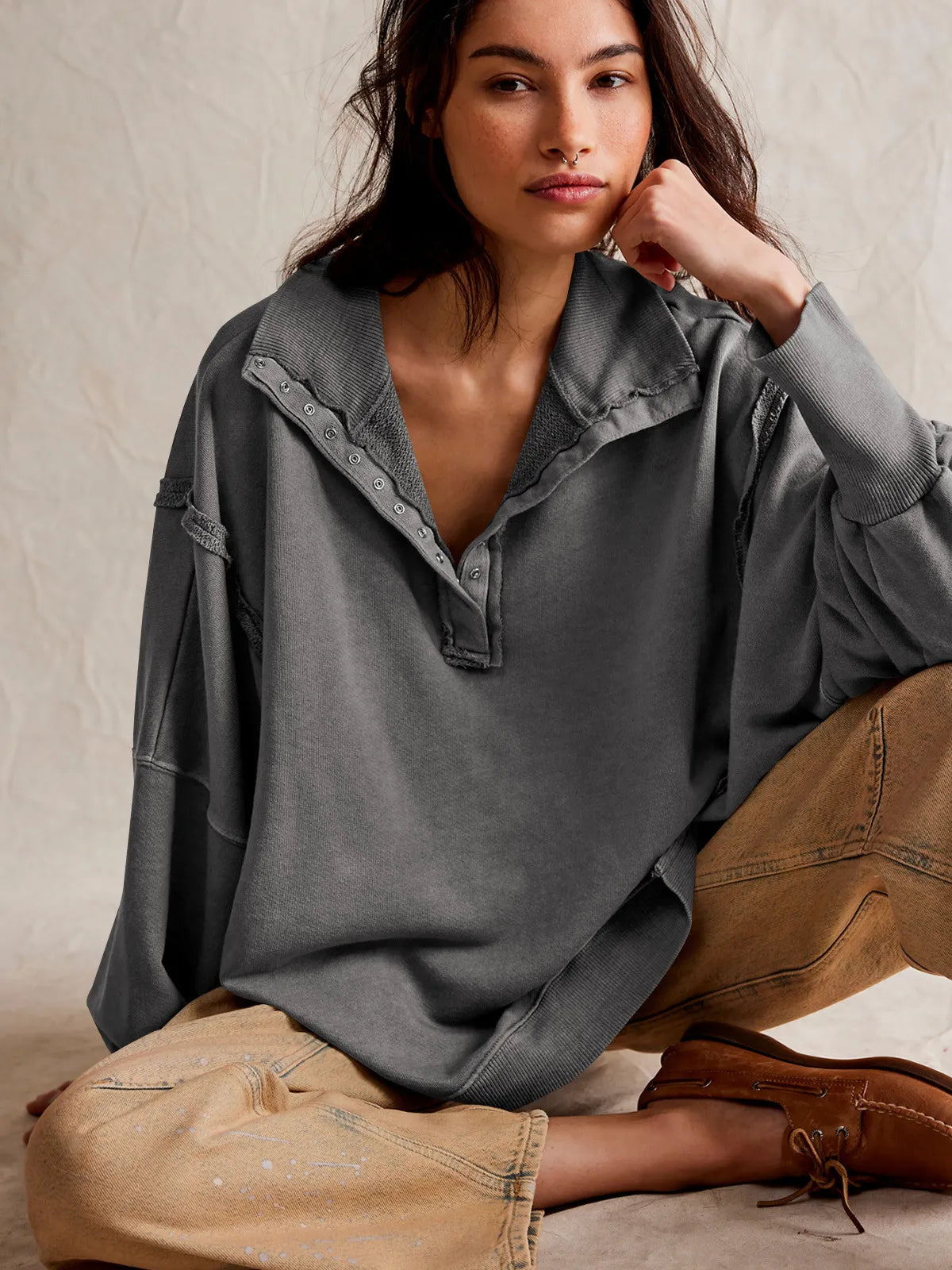 EOS - Lässiges Sweatshirt Mit Knöpfen Und Lampenärmeln