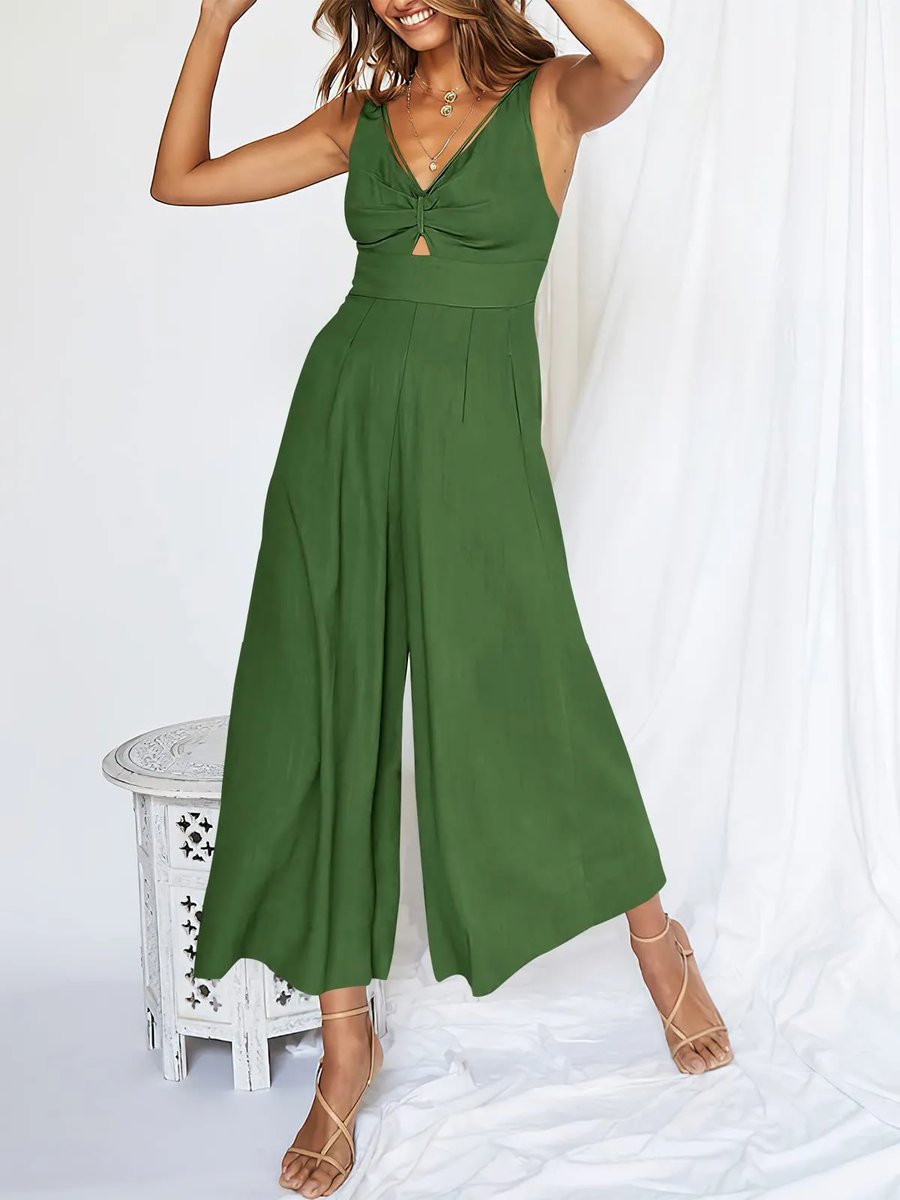 EOS | V-Ausschnitt Hochtaillierter Jumpsuit
