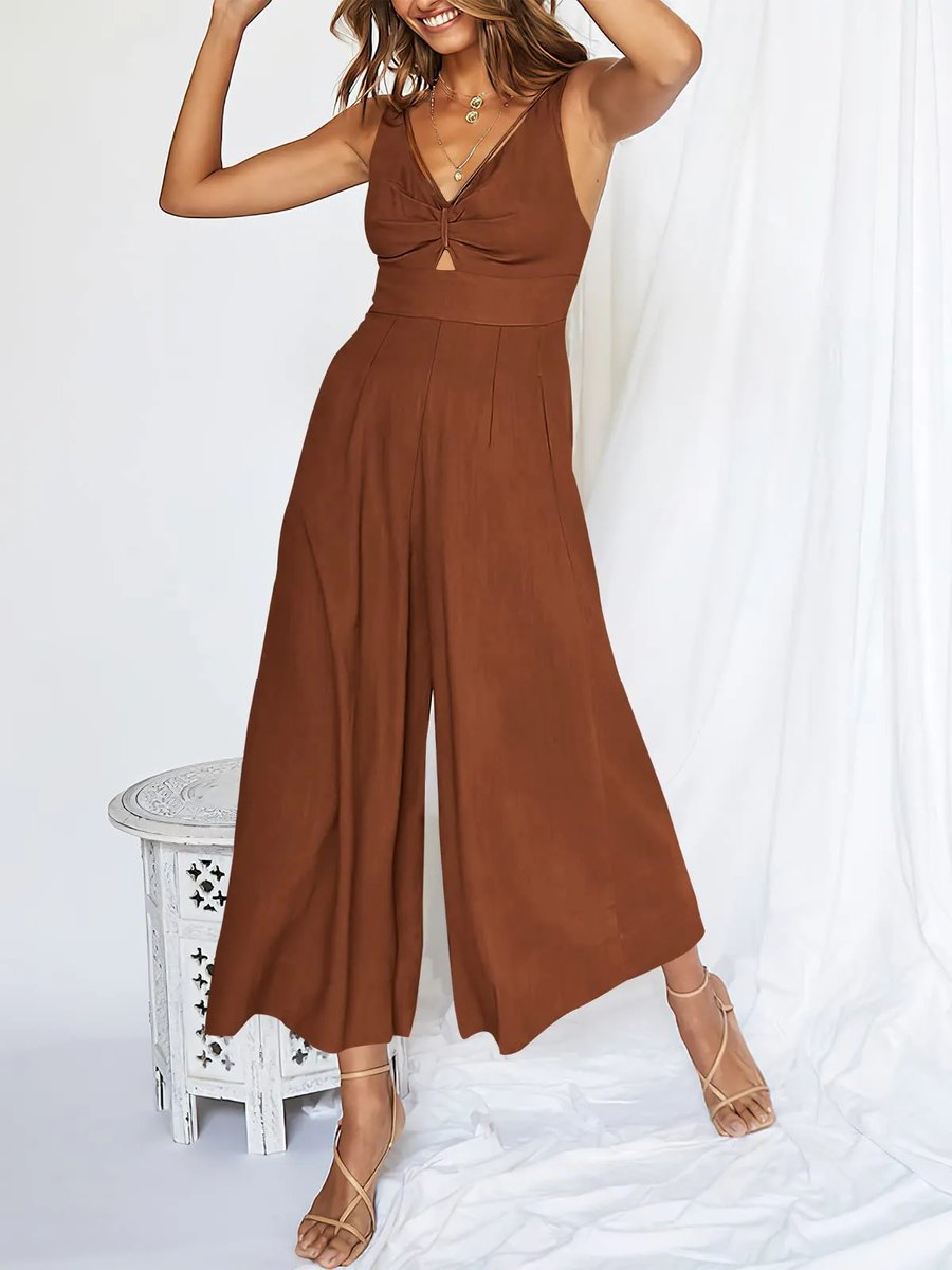 EOS | V-Ausschnitt Hochtaillierter Jumpsuit
