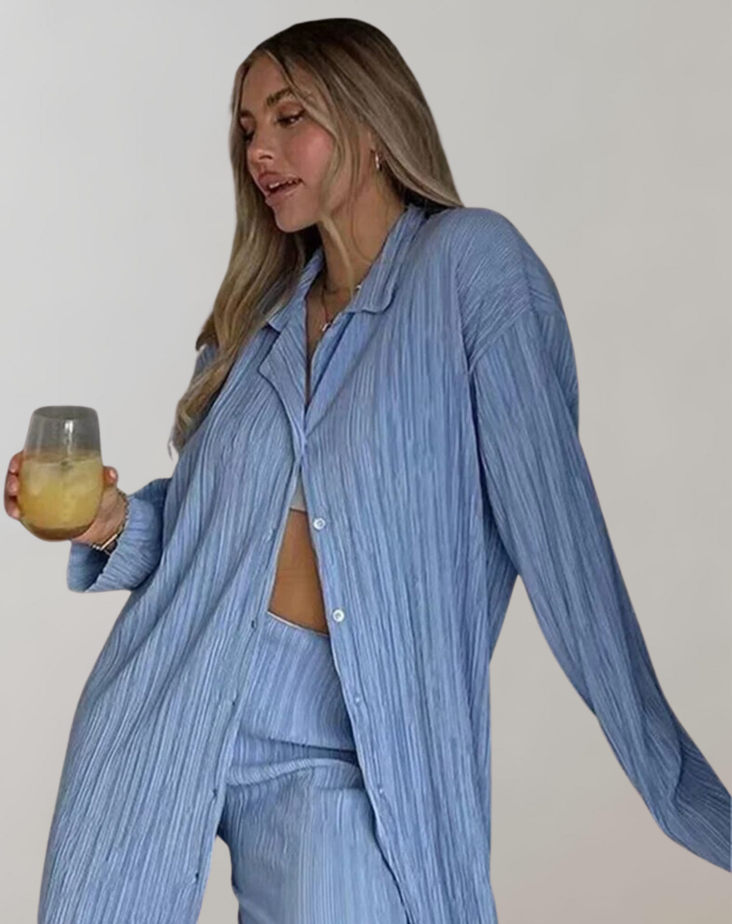 EOS | Women's plissierte 2 Stück Hosen Set