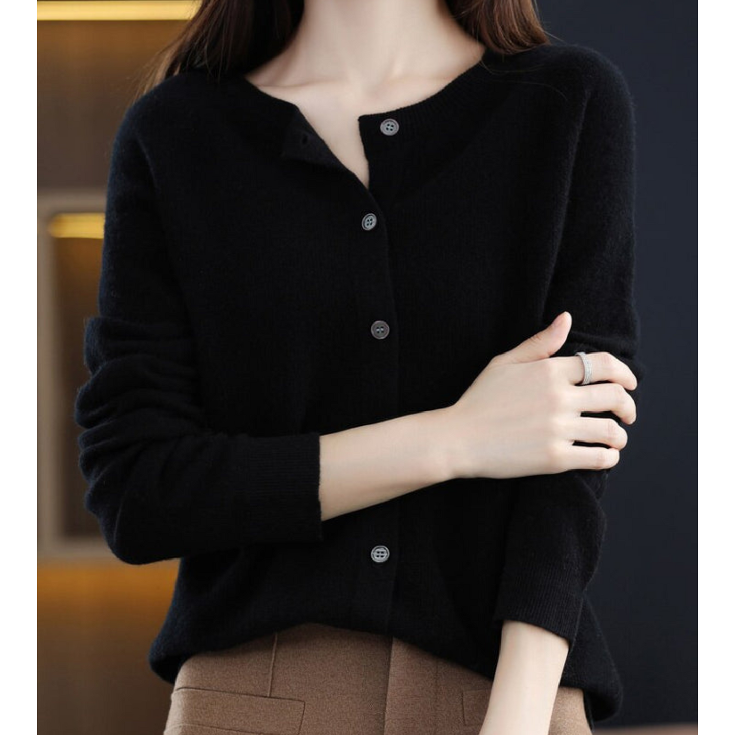EOS Damen Rundhals Cardigan Pullover