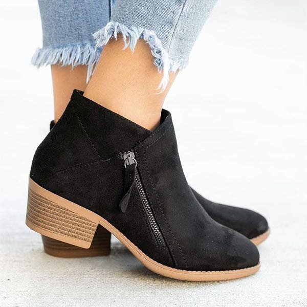 EOS | Bequeme halbhohe Lederstiefeletten für Damen