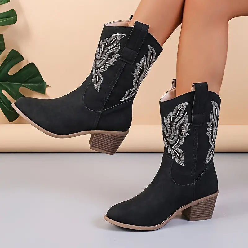 EOS | Damenstiefel mit mittelhohem Schaft und Blockabsatz