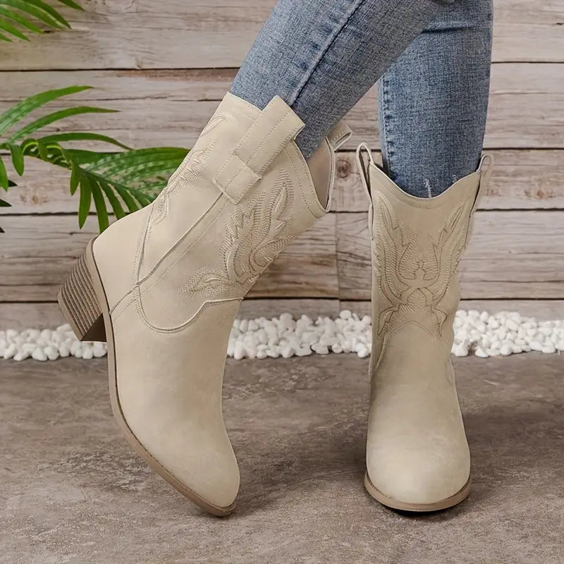 EOS | Damenstiefel mit mittelhohem Schaft und Blockabsatz