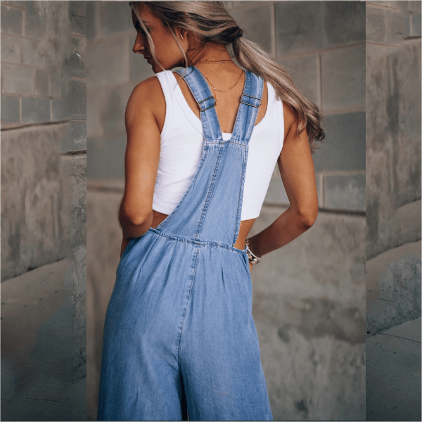 EOS | Overall Frauen ärmellose lockere Passform EOS | Jumpsuit mit weitem Bein