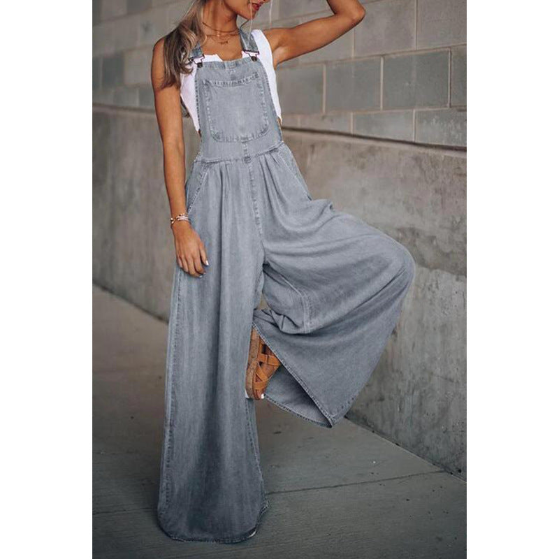 EOS | Overall Frauen ärmellose lockere Passform EOS | Jumpsuit mit weitem Bein