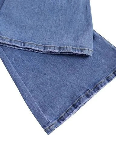 EOS | Jeans gewaschen Knopf Damenjeans Jeans mit hoher Taille