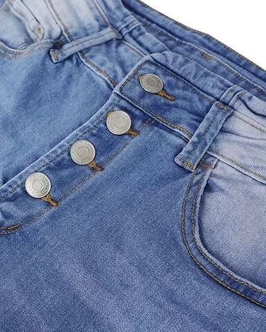 EOS | Jeans gewaschen Knopf Damenjeans Jeans mit hoher Taille