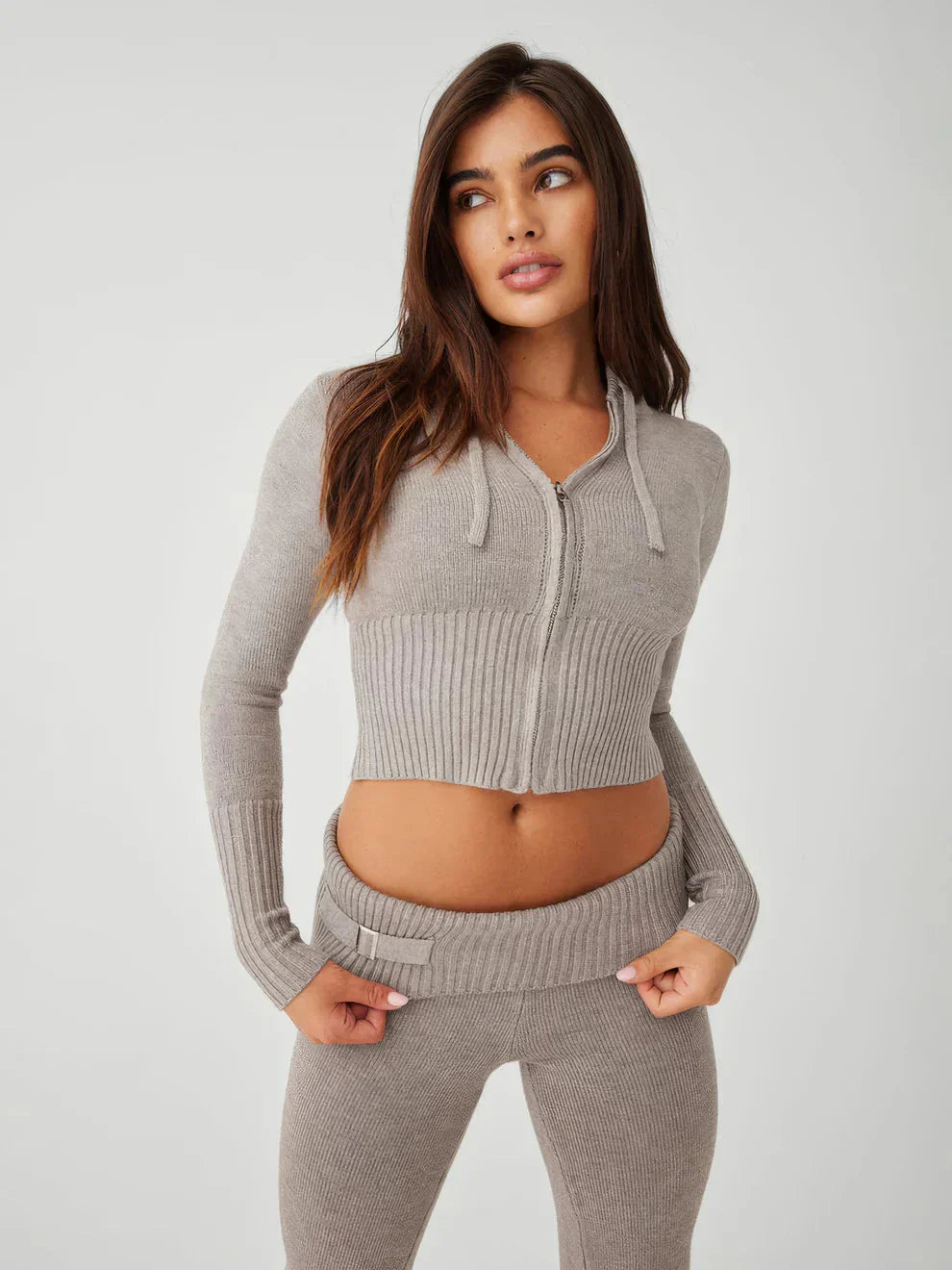 EOS | Loungewear Set Damen Zip Zweiteiliges Set aus Strickjacke und Strickhose