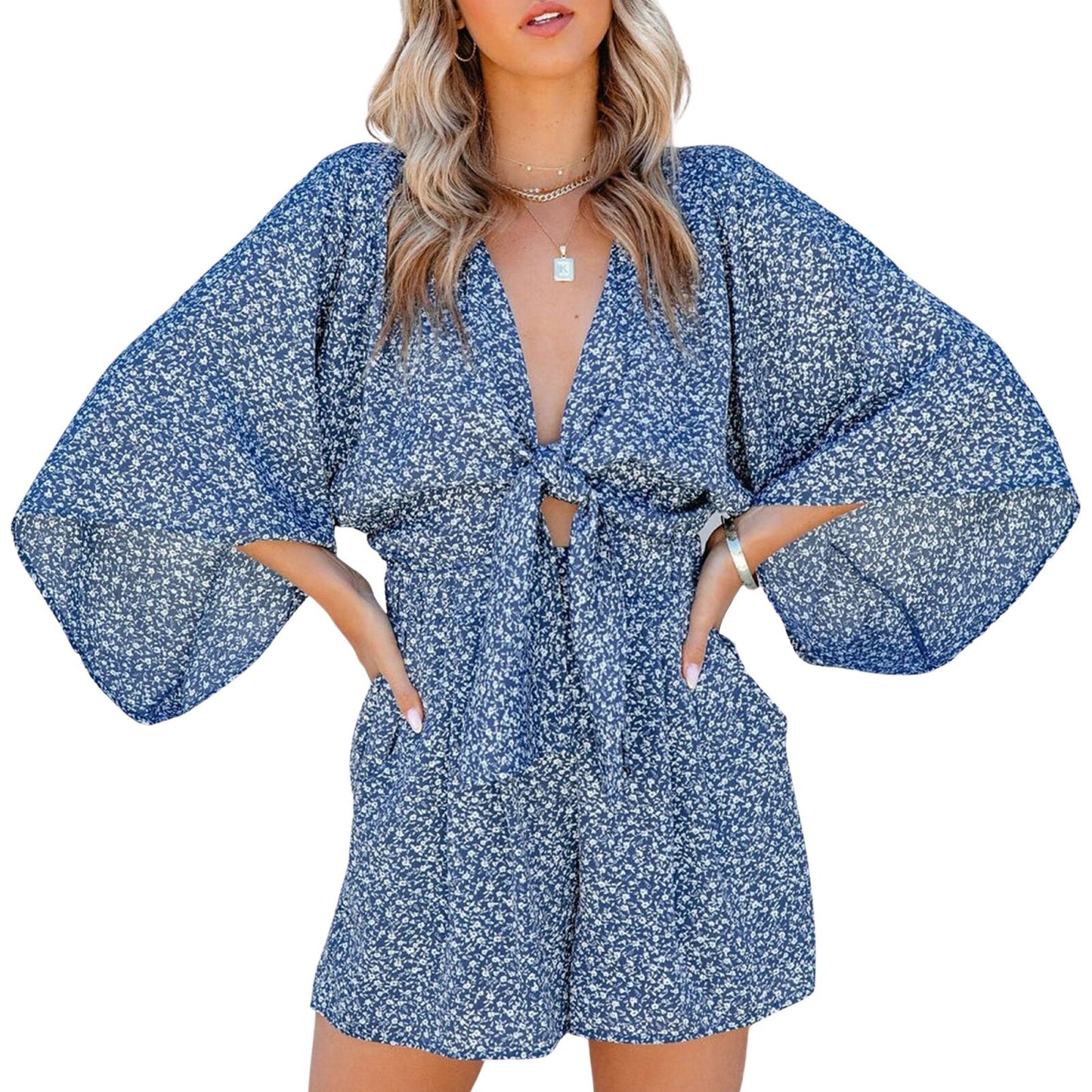 EOS | Playsuit mit Schleife Schwarz Braun