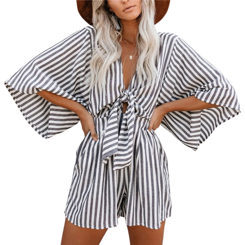 EOS | Playsuit mit Schleife Schwarz Braun