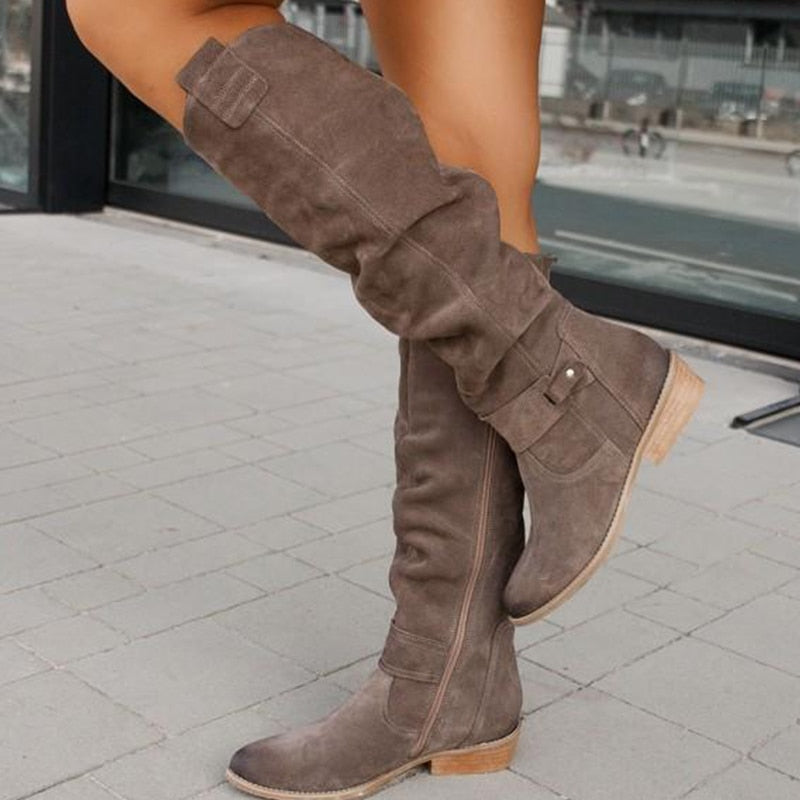 EOS | Stiefelette - Bequeme Wildleder-Ankle Boots mit Niedrigem Absatz für Damen