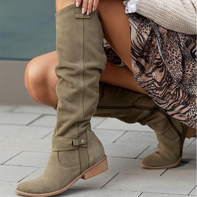 EOS | Stiefelette - Bequeme Wildleder-Ankle Boots mit Niedrigem Absatz für Damen