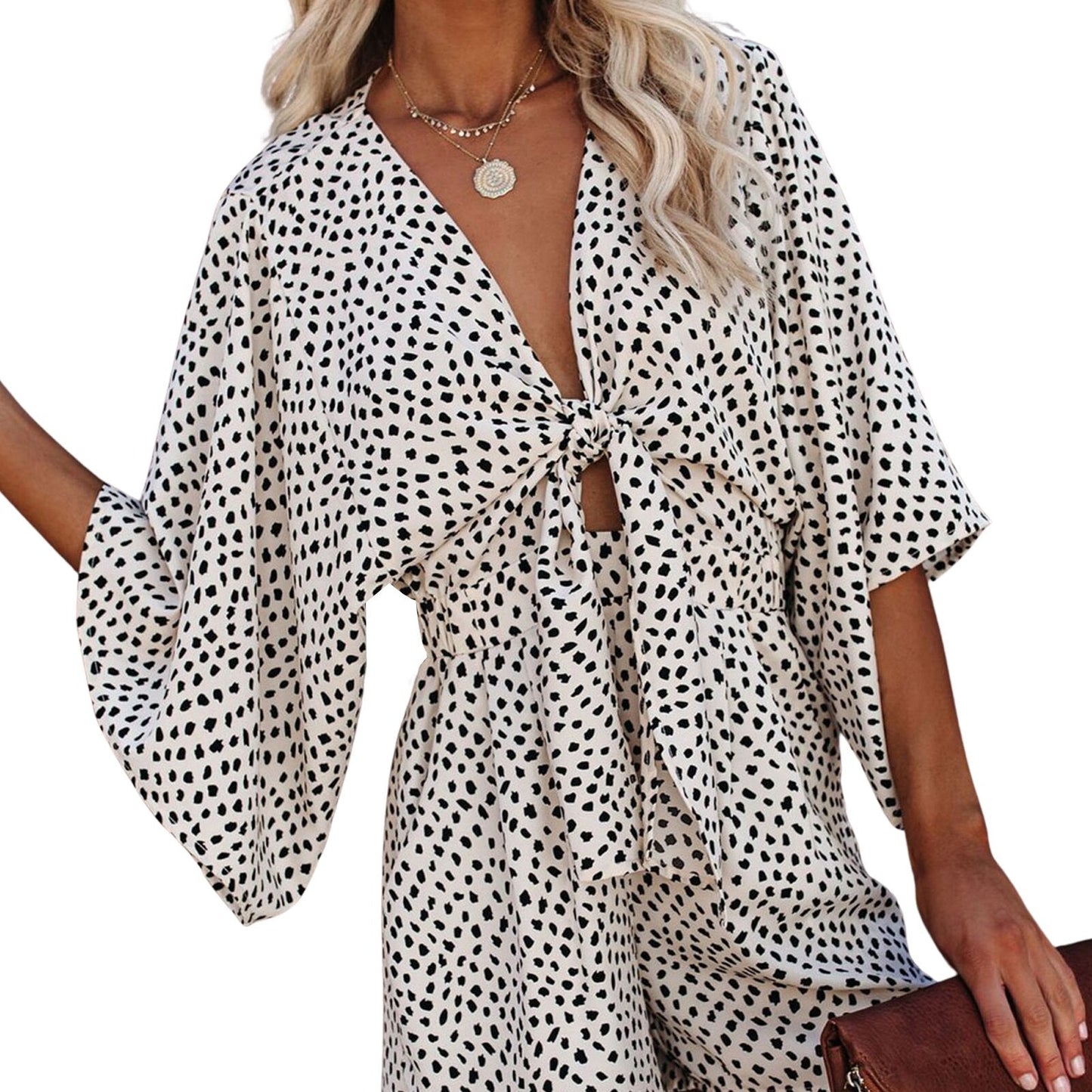 EOS | Playsuit mit Schleife Schwarz Braun