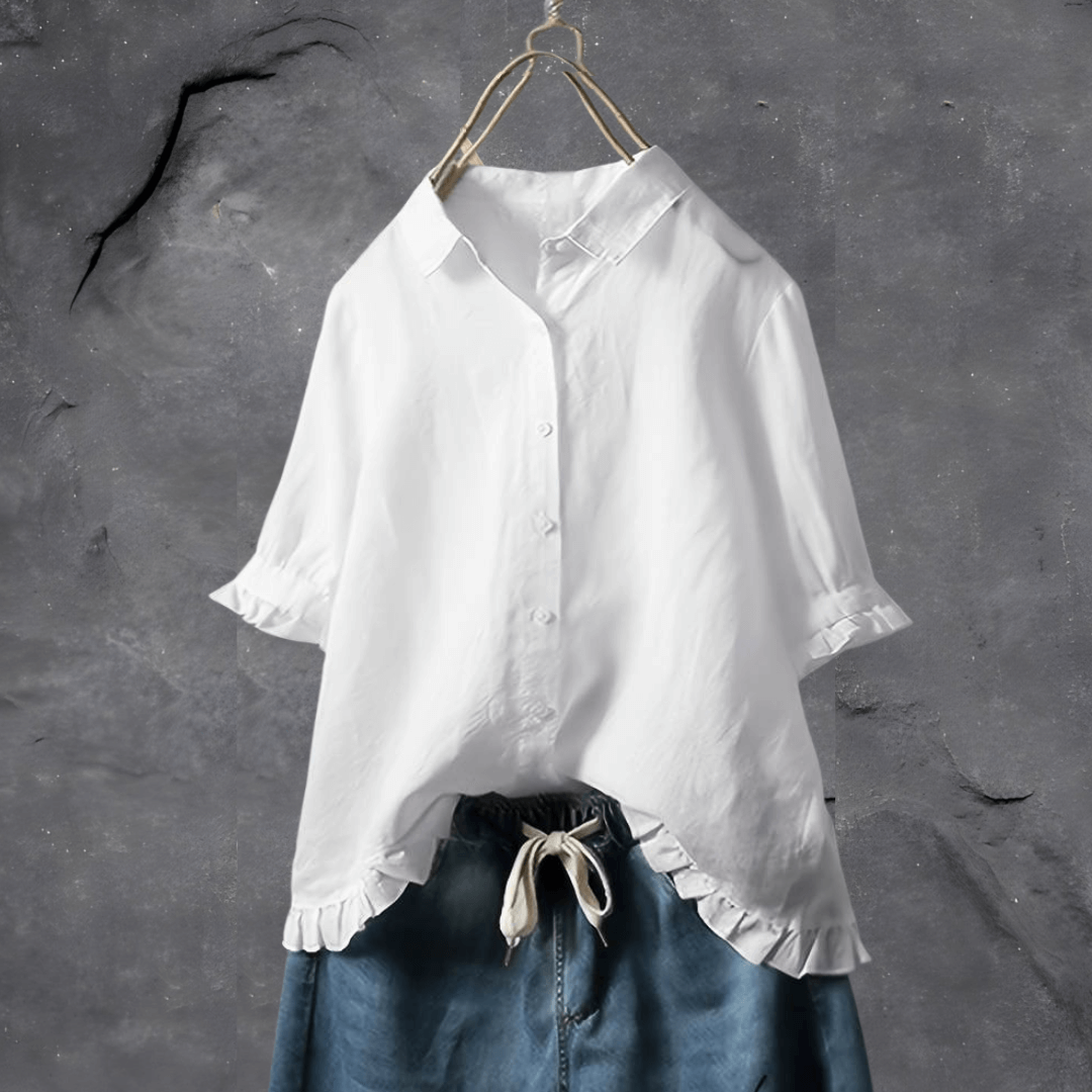 EOS | Damen Bluse mit Rüschen und Knopfleiste in Übergröße