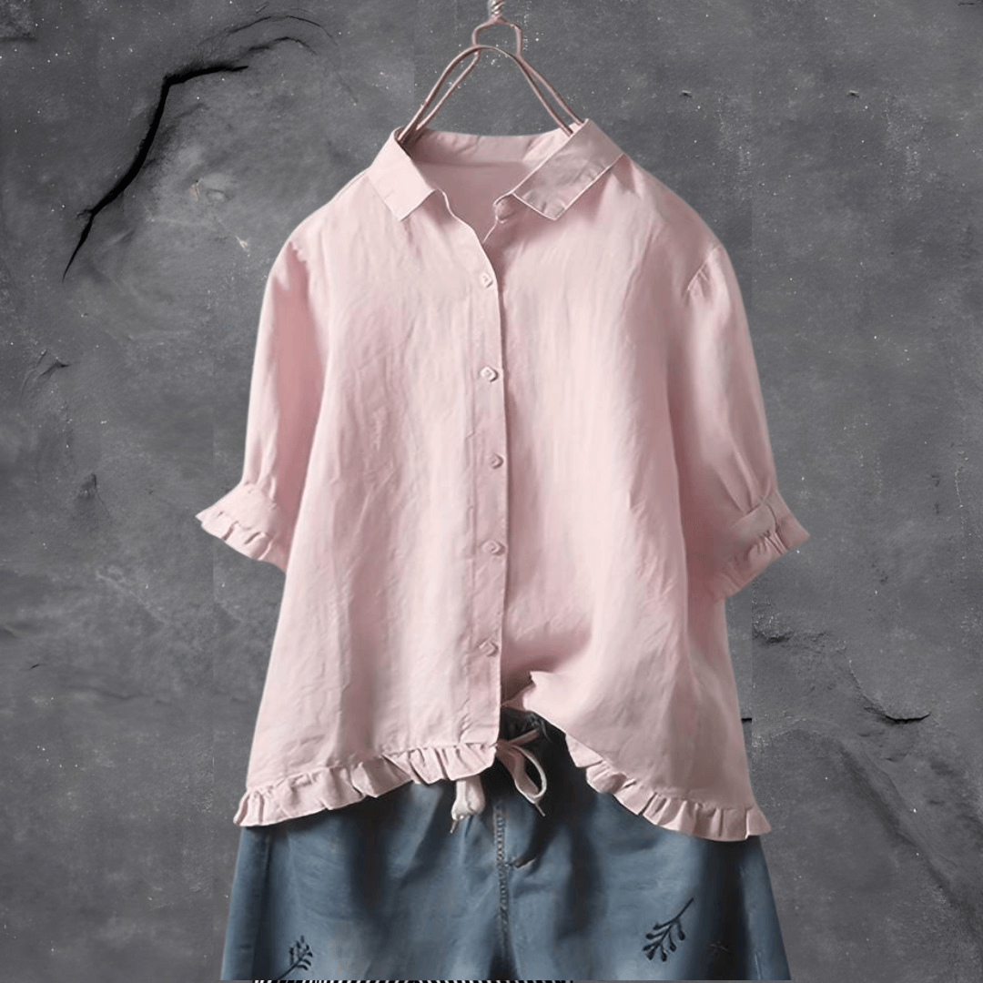 EOS | Damen Bluse mit Rüschen und Knopfleiste in Übergröße
