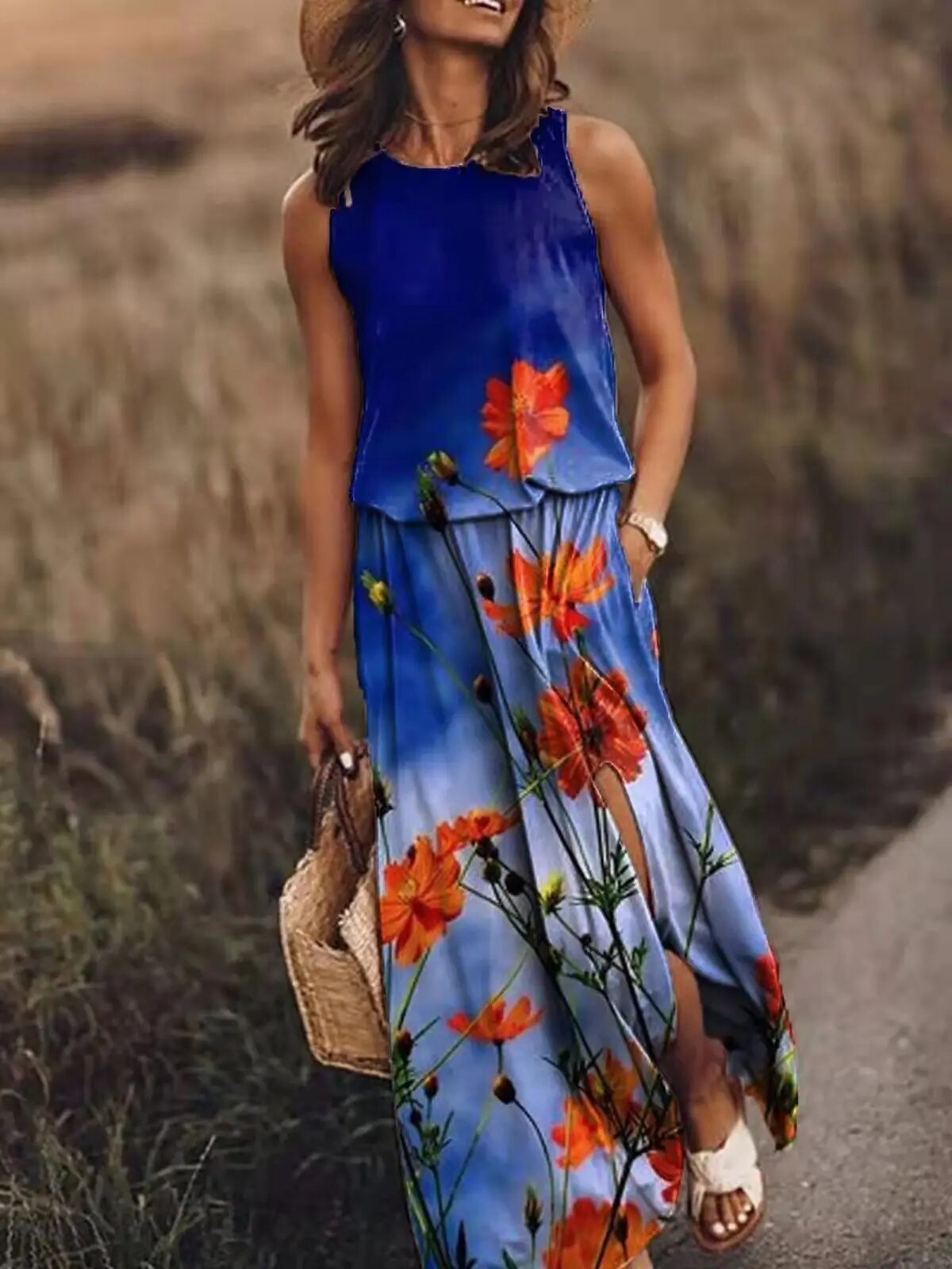 EOS | Sonnenkleid Floral Schlitz EOS | Kleid Sommerkleid