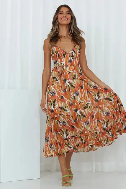 EOS | Ärmellos V Ausschnitt Sommerkleid Sonnenkleid