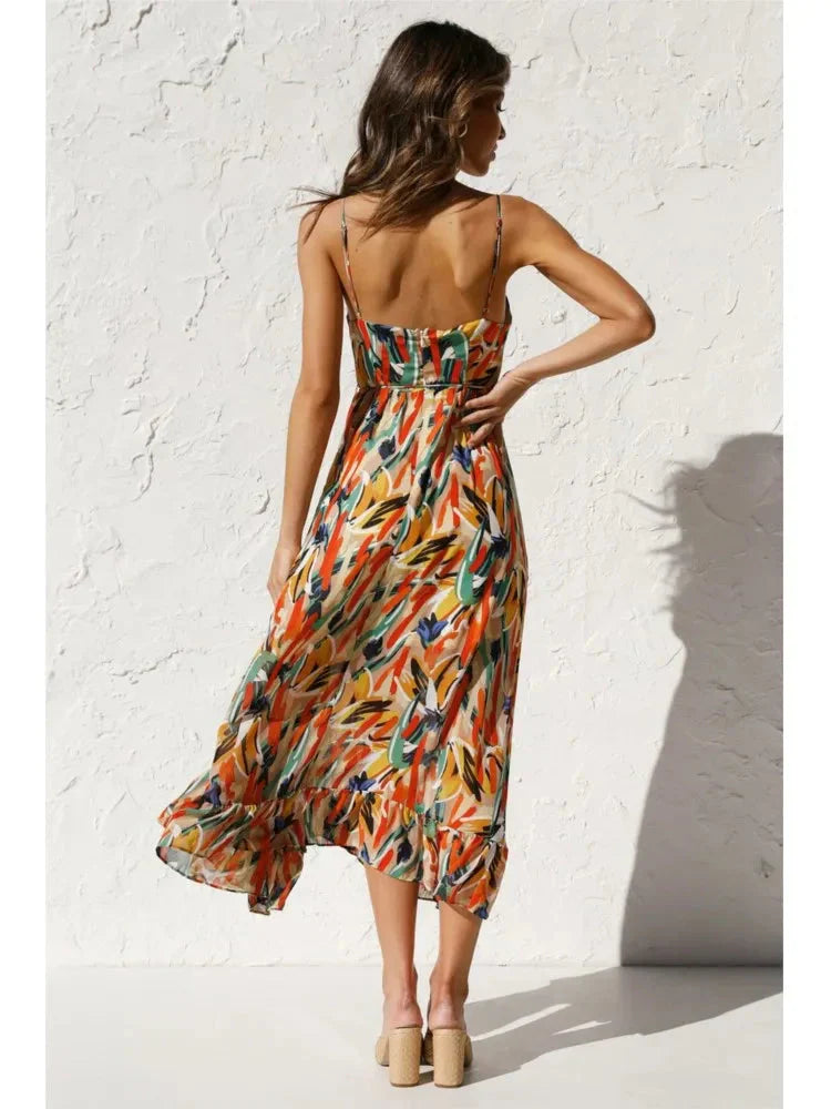 EOS | Ärmellos V Ausschnitt Sommerkleid Sonnenkleid