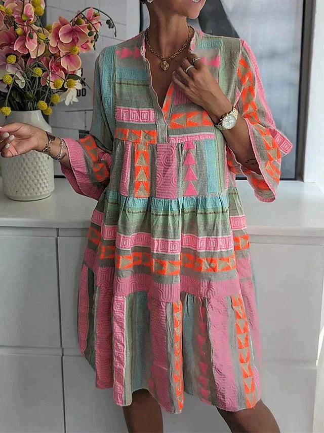 EOS | Halbe Ärmel Lose Passform Rüschen Sommerkleid