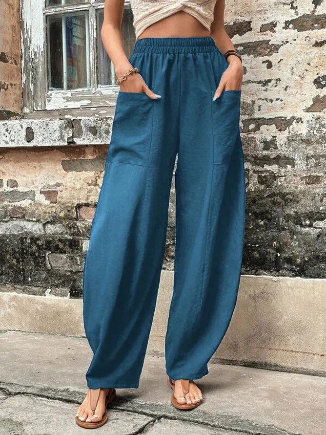 EOS | Bequeme einfarbige Taschen Freizeit-Hosen