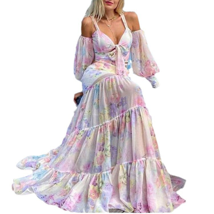EOS | Sichte Strappy Flared Langes Kleid