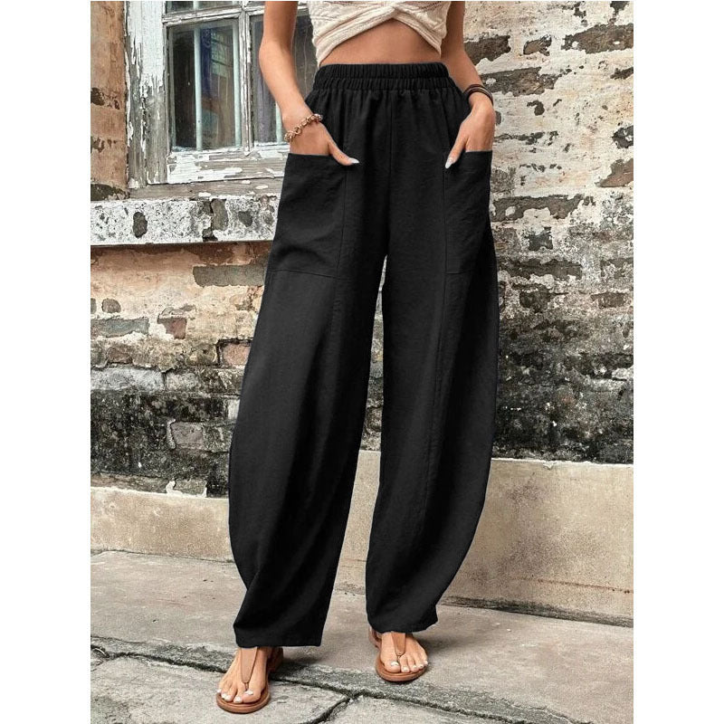 EOS | Bequeme einfarbige Taschen Freizeit-Hosen
