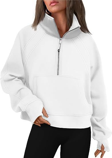 EOS | Lässiges plüschiges Halb-Reißverschluss-Stehkragen-Sweatshirt