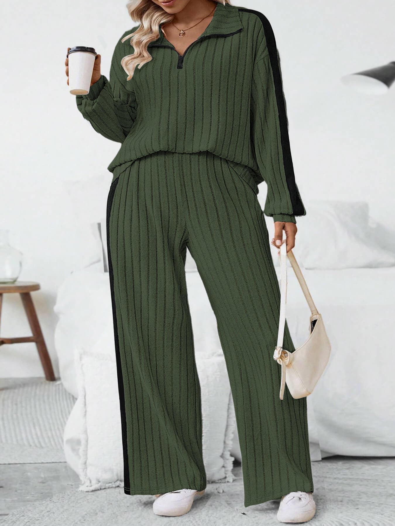 EOS | Designer Sweatshirt und Weite-Hosen Set
