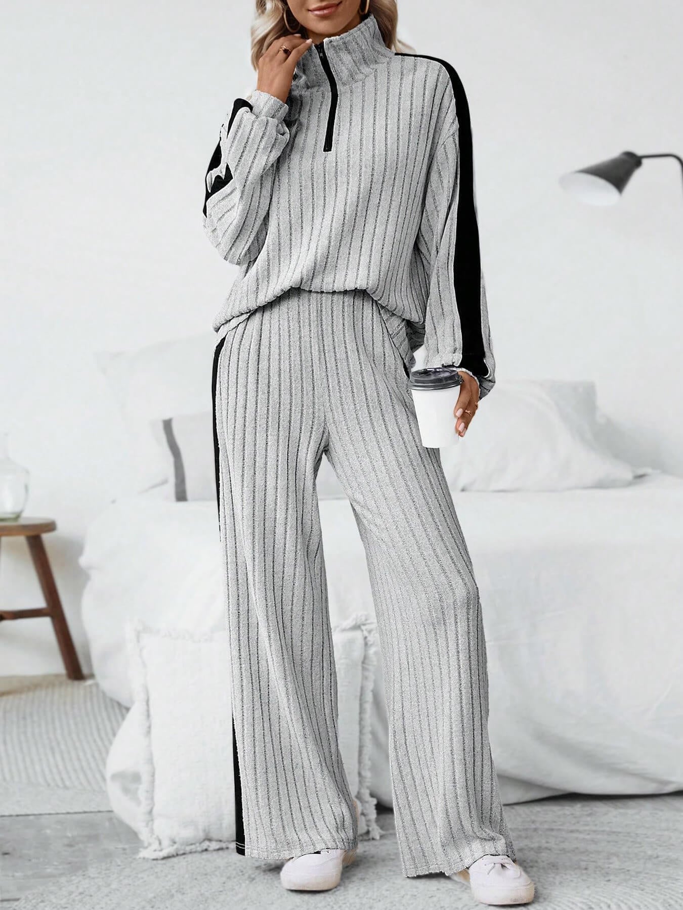 EOS | Designer Sweatshirt und Weite-Hosen Set