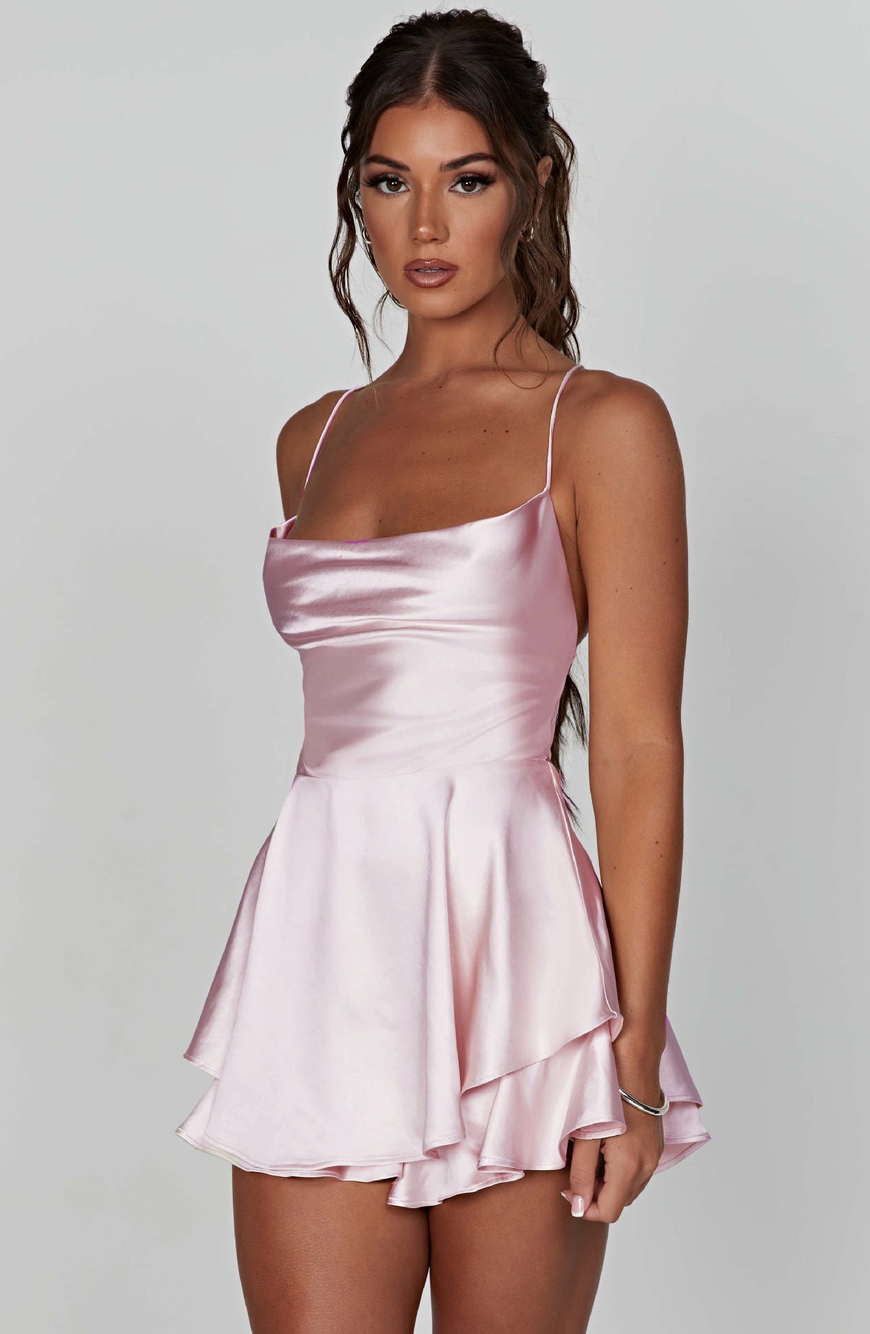 EOS | Sexy Slimming Durchsichtiger Rücken Cami Kurzes Kleid
