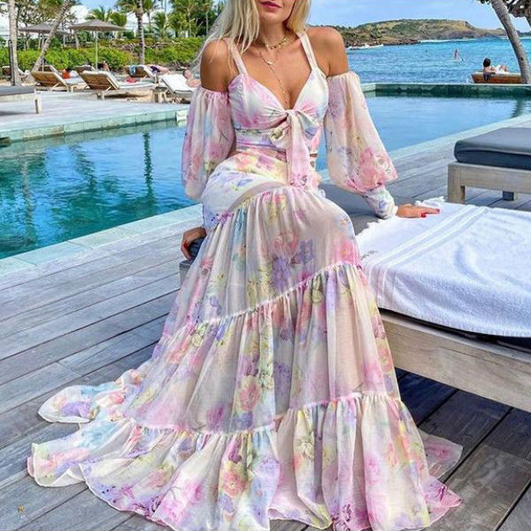 EOS | Sichte Strappy Flared Langes Kleid