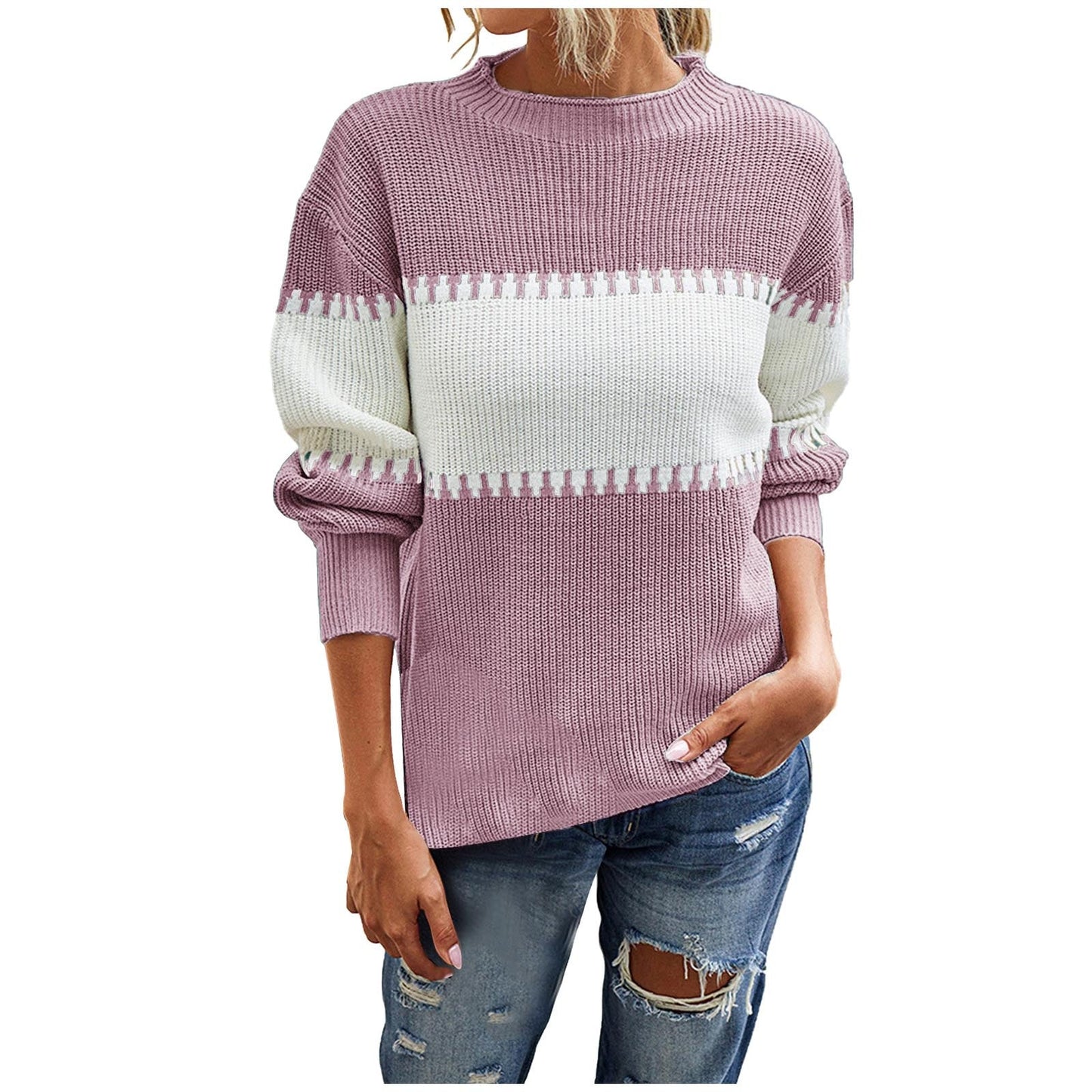 EOS | Modisches Lantern Sleeve Rundhalsausschnitt Top für Frauen