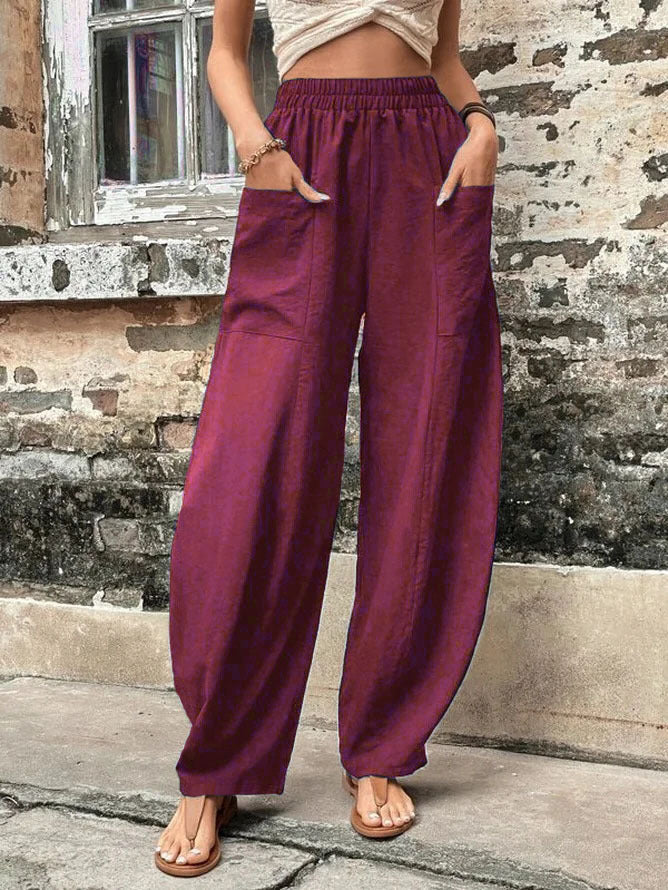 EOS | Bequeme einfarbige Taschen Freizeit-Hosen
