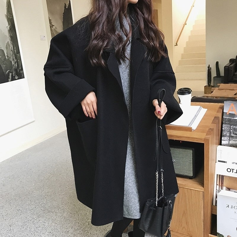 EOS | Eleganter Lockerer Woll Trenchcoat für