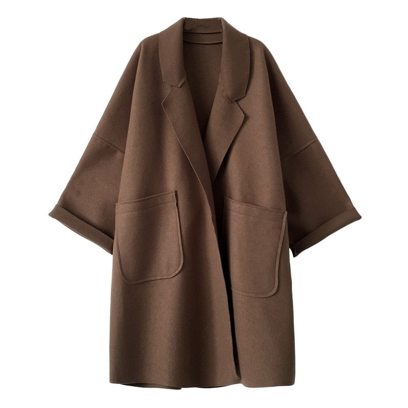 EOS | Eleganter Lockerer Woll Trenchcoat für
